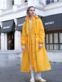 New adult waist-cinching raincoat, unisex, single-wear, long, full-body electric bicycle riding rain poncho.