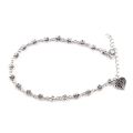 New Fashion Foot Chain Tibetan Silver Hollow Plum Flowers Heart-Shaped Anklet For Women. 