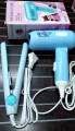 mini hair straightener and mini hair dryer combo.