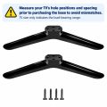Universal TV Base Stand Legs with Non-slip Pads with Screws TV Stand Base Mount Black Television Tabletop Foot Bedroom. 