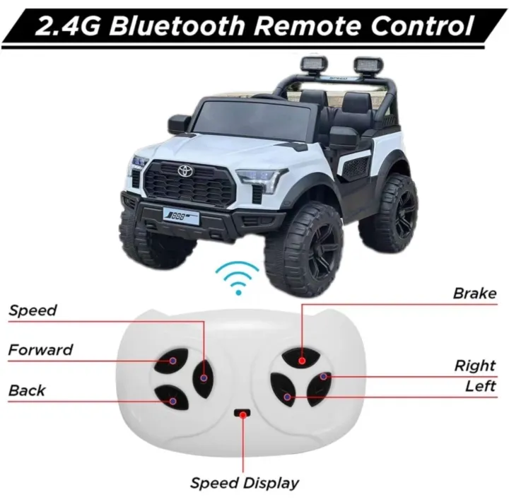 TOYOTA%2012V%20Electric%20Ride%20On%20Jeep%20For%20Kids%20with%20Remote%20Control%201-6%20Yrs%20Jeep%20Battery%20Operated%20Ride%20On%20MP3/Bluethooth/LED%20Light/Parental%20Remote%20Control%20for%20Ages%203-8%20(White,Black)%20-%20Image%207