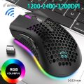 BM600 Rechargeable USB 2.4G Wireless RGB Light Honeycomb Gaming Mouse Desktop PC Computers Notebook Laptop Mice Mause Gamer Cute. 