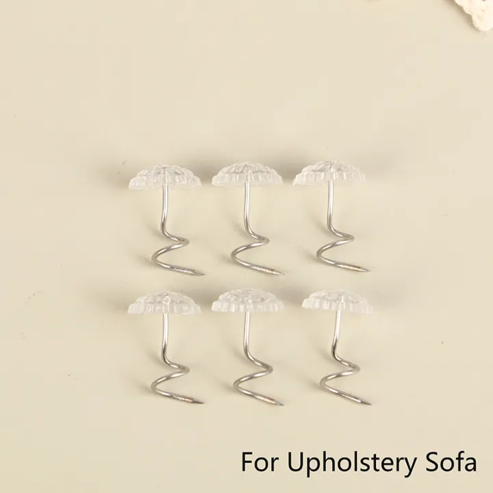 100 Pcs Clear Heads Twist Pins Fastener for Upholstery Blanket Chair Sofa Fixing Decorate Pins Repair Loose Drapery Pins