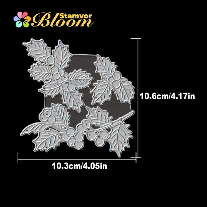 Original%20Lovely%20Christmas%20Leaves%20Branches%20Metal%20Cutting%20Dies%20Scrapbooking%20Decorative%20Embossing%20-%20Image%202