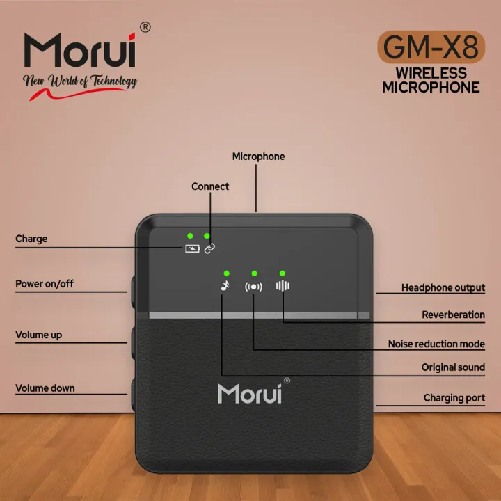 Morui%20GM-X8%20Mic%20With%20ANC%20-%20Wireless%20Mic%20For%20Vloggers%20and%20YouTubers%20-%20Morui%20GMX8%20Wireless%204%20in%201%20-%20Wireless%20lavalier%20Collar%20Mic%20-%20Image%204