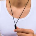 Rectangle Pendant Necklace (BLACK) for Men. 