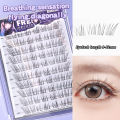 10 Row Fluffy Glue-Free False Eyelashes DIY Self-Adhesive Segmented Upper Lashes Thick Natural Easy Application Enlarge Eyes. 