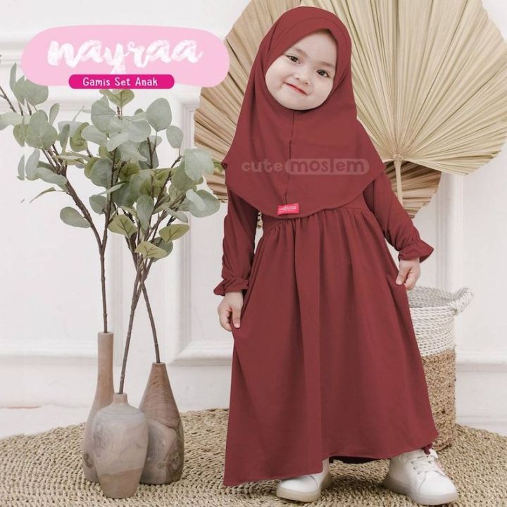 0-3 years old Daily outfit hijab and dress, Baby children abaya cute