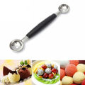 LMETJMA Stainless Steel Double Ended Headed Fruit Icecream Ball Spoon Diameter Melon Baller Fruit Vegetable Tools PY0039. 