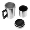 Vehicle Heating Cup Camping Travel Kettle Electric Heating Car Kettle Stainless Steel 12V/24V 300ml Auto Accessories.