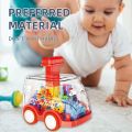Children's Cartoon Press Gear Car Toy Lnertia Pull-back Transparent Car Baby Puzzle Sliding Toy Child Boy Girl 1-3 Year Old Gift. 