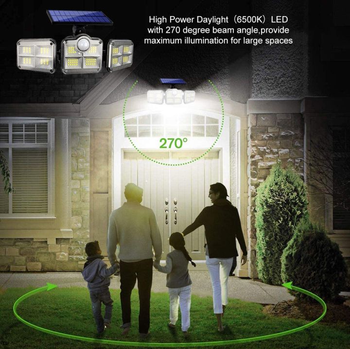 Adjustable%203%20heads%20122%20LED%20Solar%20Light%20Outdoor%20Solar%20Powered%20Garden%20Lawn%20Light%20PIR%20Motion%20Sensor%20Wall%20Lamp%20Waterproof%20Infrared%20Sensor%20Light%20split%20solar%20panel%205%20Meter%20cable,270%20degree%20lighting%20angel,%20adjustable%20light%20angel,3%20working%20modes,2400Mha%20battery,%20-%20Image%203