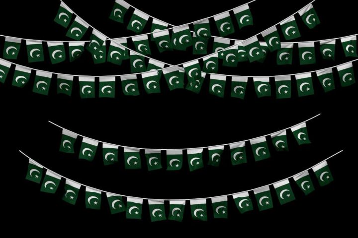 String of 100 Pakistani Paper Made Pennants (Jhandian)