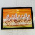 Horse Photo Frame | 7 Horse Photo Frame | 12x18 size | Black Frame  | Wall decor. 