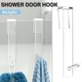 Acrylic Bathroom Shower Door Hook Over Glass Door Shower Towel Rack Punch-Free Bathroom Bathrobe Hanger Transparent Towel Hooks. 