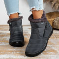 Women's casual sports shoes, mid-calf thick plush waterproof cotton boots, outer zipper cotton boots. 
