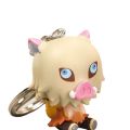 Demon Slayer 4 Pcs Chibi Figural Keychains 4.5cm PVC Tanjiro Nezuko Zenitsu Inosuke Pendant Bag Car Accessory For Anime Fans. 