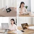 Foldable laptop stand for bed lightweight ventilate portable laptop stand with 7-Level adjustable Height  for 11 - 15 Inch notebook stand ABS High Quality plastic laptop stand with aluminum center rod and non-slip silicon grip.. 