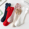 Summer Baby Girls Socks Toddlers Bow Long Sock Kids Knee High Soft Cotton Mesh Spanish Children Breathable Socks For 0-5Years.
