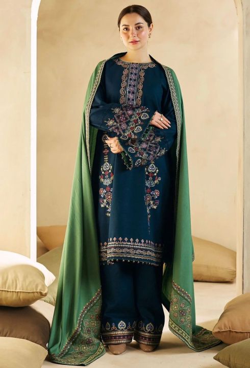 ZARA SHAH JAHAN- 3PC LAWN EMBROIDERED SHIRT LAWN EMBROIDERED DUPATTA AND TROUSER KUN-3583