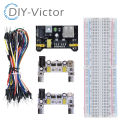3.3V/5V MB102 Breadboard Power Module+MB-102 830 Points Prototype Bread board For Arduino DIY Kit +65 Flexible Jumper Wires. 