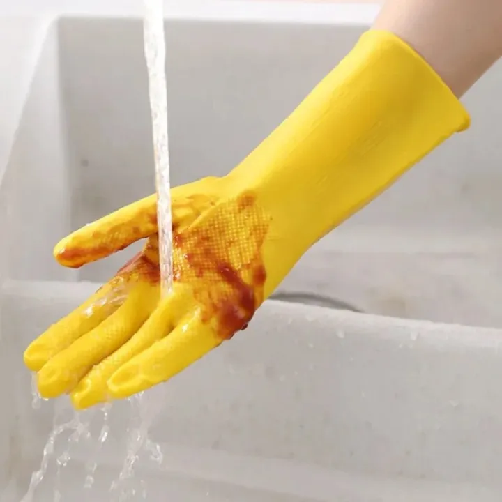 Latex%20Dishwashing%20Gloves%20Women's%20Waterproof%20Household%20Kitchen%20Washing%20Bowl%20Washing%20Clothes%20Vegetable%20Cleaning%20Household%20-%20Image%205
