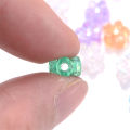 100pcs 4x7mm Acrylic Flower Beads Tiny AB Color Mix Shiny Loose Spacer Beads For Jewelry Making Diy Bracelet Necklace Keychain.