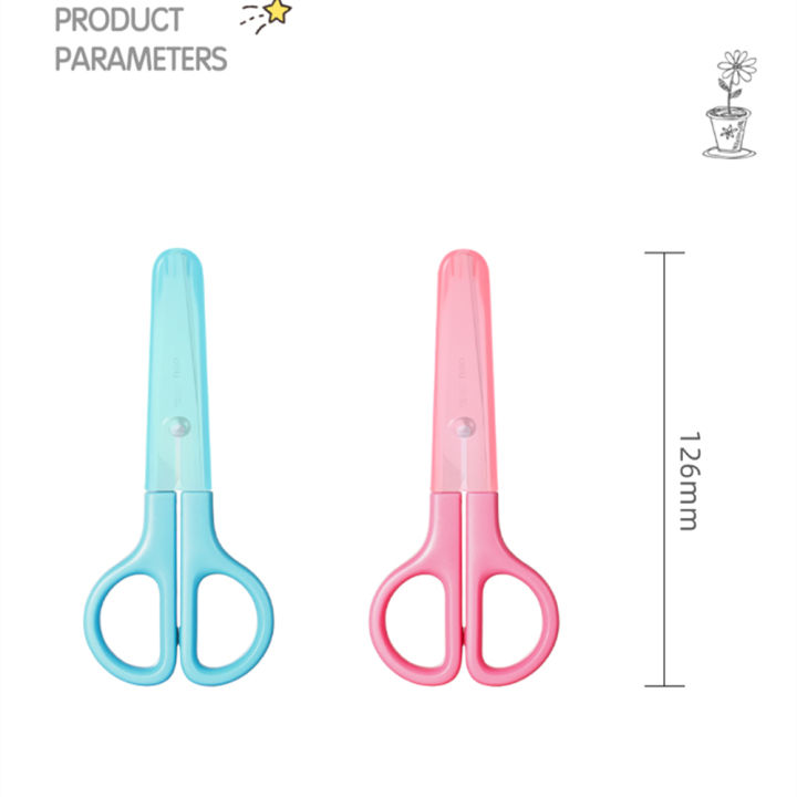 DELI%20Safty%20Scissors%20for%20Kids%20Student%20DIY%20Paper%20Scissors%20122mm%20With%20Sleeve%20Cutting%20Tool%20Stationery%20-%20Image%206