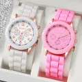 2PCS/Set Couple Watches Fashion Silicone Band Analog Quartz Watch(Without Box). 