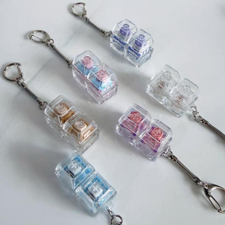 NEW%201/2/3/4/9%20Key%20Keyboard%20%20Toys%20Crystal%20Keycap%20Keychain%20Stress%20Relief%20Fingertip%20Gadget%20Decompression%20Toys%20Clicker%20%20Toy%20-%20Image%203