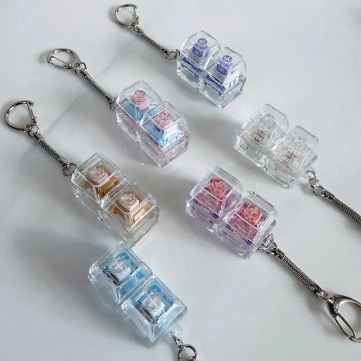 NEW%201/2/3/4/9%20Key%20Keyboard%20%20Toys%20Crystal%20Keycap%20Keychain%20Stress%20Relief%20Fingertip%20Gadget%20Decompression%20Toys%20Clicker%20%20Toy%20-%20Image%203