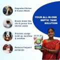 Bioclean Septic Plus 10X Powerful | Odour Removal Formula | Septic Tank Cleaning Powder|Powerful Septic Tank Bacteria Reduces sludge build-up|Degrades Food & Human Waste| Pack of 1 (250 gm). 