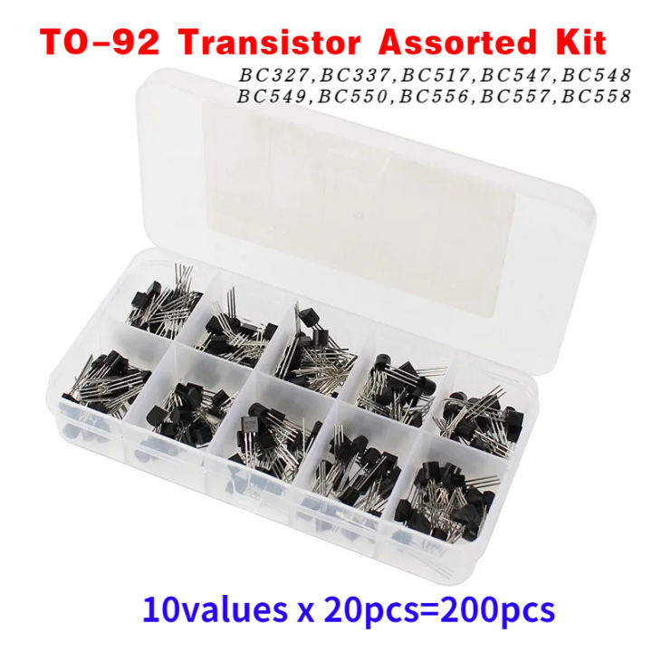 200PCS TO-92 Transistor Assorted Kit 10Values BC327 BC337 BC517 BC547 ...