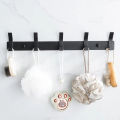 Modern Hanging Hooks For Wall Aluminium Black Towel Holder Bathroom Door Clothe Hanger Coat Rack Wall Mounted. 