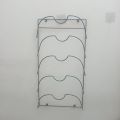 1 pcs Metal Wire Pot and Pan Lid Rack Organizer for Kitchen Cabinet Doors or Wall Mount - Upright Storage Holder with 5 Slots - Black.