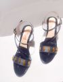 Stylish Platform Heel Sandals for Girls – Lace-Up, Reptile Leather, 2.5". 