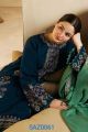 3 Piece / Three Piece Women's Embroidered Dhanak Suit | Embroidered Shirt, Trouser & Dhanak Dupatta | Ladies Winter Dress. 