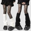 Trumpet Leg Warmers Cute Knitted Long Foot Cover Fashion JK Lolita Socks Solid White Black Colors Kawaii Autumn Winter Legwarmer. 