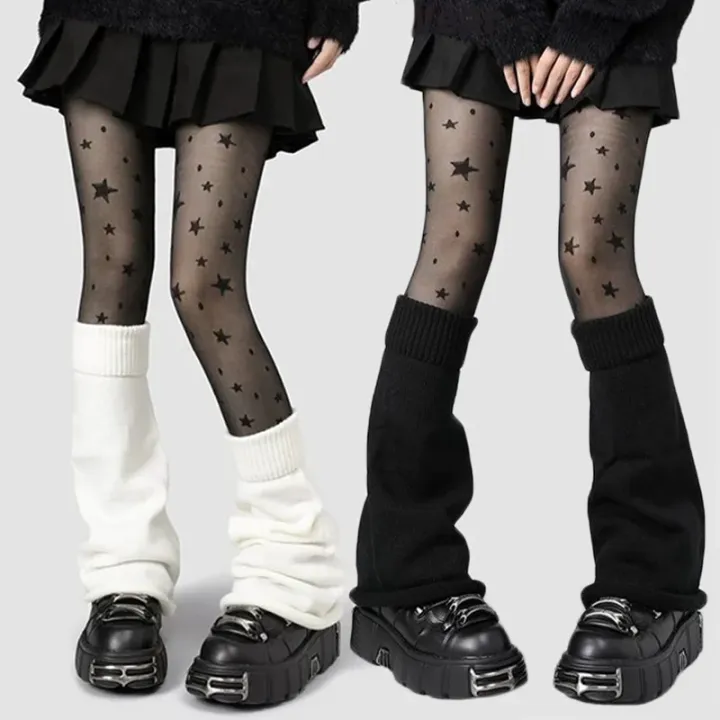 Trumpet%20Leg%20Warmers%20Cute%20Knitted%20Long%20Foot%20Cover%20Fashion%20JK%20Lolita%20Socks%20Solid%20White%20Black%20Colors%20Kawaii%20Autumn%20Winter%20Legwarmer%20-%20Image%202