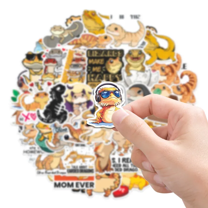 50Pcs%20%20Bearded%20Dragon%20Stickers%20DIY%20Stickers%20Scrapbooking%20Phone%20Luggage%20Skateboard%20Waterproof%20Decals%20-%20Image%202