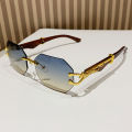 Cycling Rimless Hexagon Sunglasses Men Gradient Lens Square Sun Glasses for Women 2024 Luxury Brand Designer Eyewear UV400. 