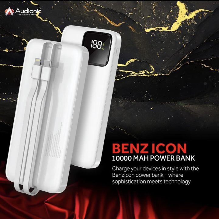 Benz icon power bank 10000mah 4 output 2 input options, Best price in Pakistan