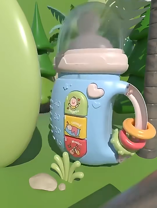 Baby Musical Feeding Bottle Pacifier Newborn Soft Teether Rattles ...