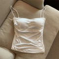 New Women's Halter Top Summer Korean Style Trend Fashion Built-In Women's Bra Stretch Women's Beach Everyday Casual Tank Top. 