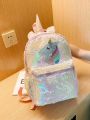 Glitter Unicorn Sequin Backpack for Girls - Cute Sparkly School Bag. 