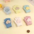 Winter Knitted Gloves Cartoon Warm Mittens Toddlers Outdoor Cartoon Pattern Cute Gloves for Child Kids Baby Girls Boys 1-3Y/O. 