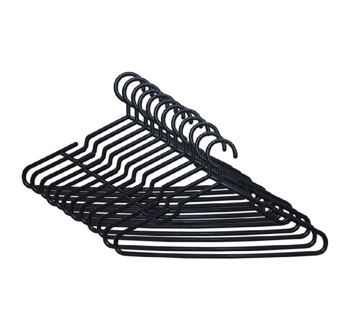 12-Pack%20Black%20Durable%20Plastic%20Clothes%20Hangers%20for%20Hanging%20Clothes%20and%20Wrapping%20-%20Image%202