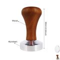51mm 53mm 58mm Espresso Tamper Coffee Barista Flat Base Coffee Tampers With Wood Handle. 