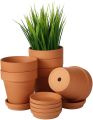 4 Pack Mini Terracotta Pots with Drainage Holes for Plants,Hand made Clay Flower pot, Succulent, Cactus. 