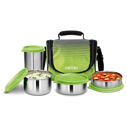 Milton Tasty 3 Stainless Steel Combo Lunch Box With Tumbler, 1200 ML